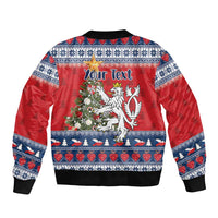Czech Republic Christmas Personalized Bomber Jacket Vesele Vanoce - Wonder Print Shop