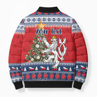 Czech Republic Christmas Personalized Bomber Puffer Jacket Vesele Vanoce - Wonder Print Shop