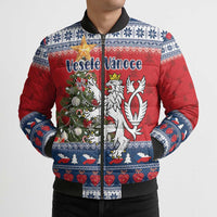 Czech Republic Christmas Personalized Bomber Puffer Jacket Vesele Vanoce - Wonder Print Shop
