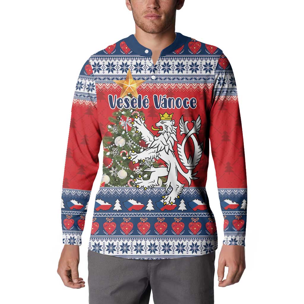 Czech Republic Christmas Personalized Button Sweatshirt Vesele Vanoce - Wonder Print Shop