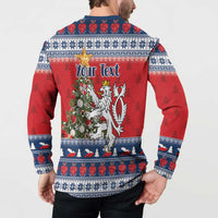 Czech Republic Christmas Personalized Button Sweatshirt Vesele Vanoce - Wonder Print Shop