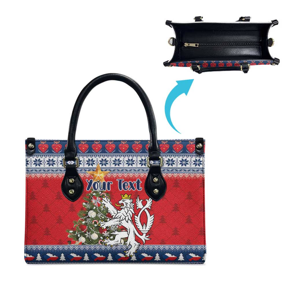 Czech Republic Christmas Personalized Leather Bag Vesele Vanoce - Wonder Print Shop