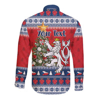 Czech Republic Christmas Personalized Long Sleeve Button Shirt Vesele Vanoce - Wonder Print Shop