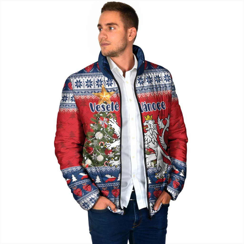 Czech Republic Christmas Personalized Padded Jacket Vesele Vanoce - Wonder Print Shop