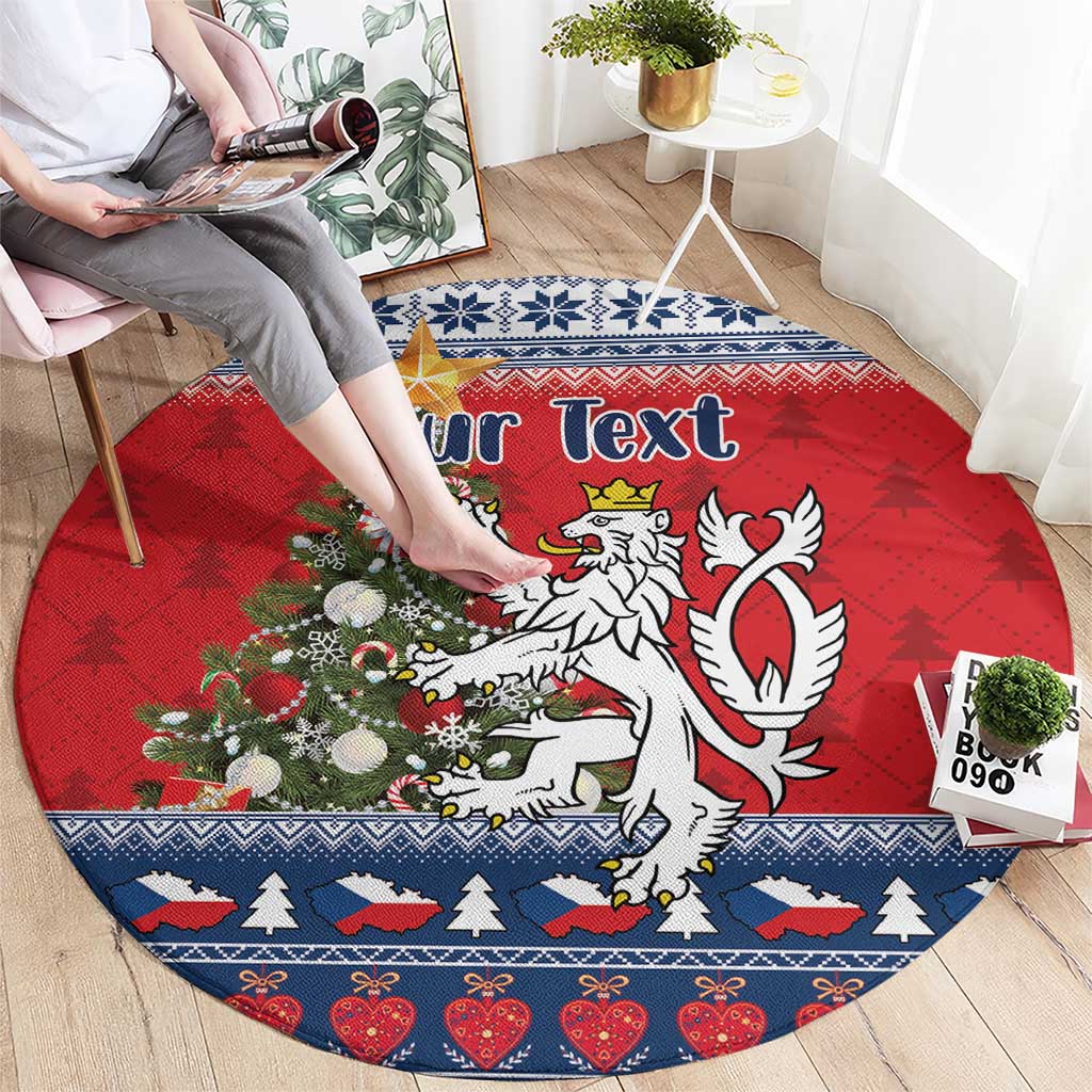 Czech Republic Christmas Personalized Round Carpet Vesele Vanoce - Wonder Print Shop