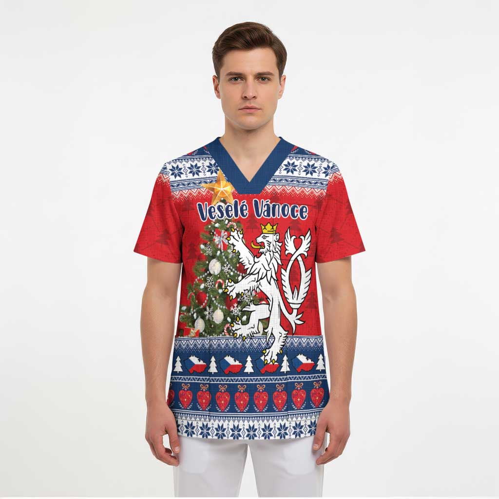 Czech Republic Christmas Personalized Scrub Top Vesele Vanoce - Wonder Print Shop