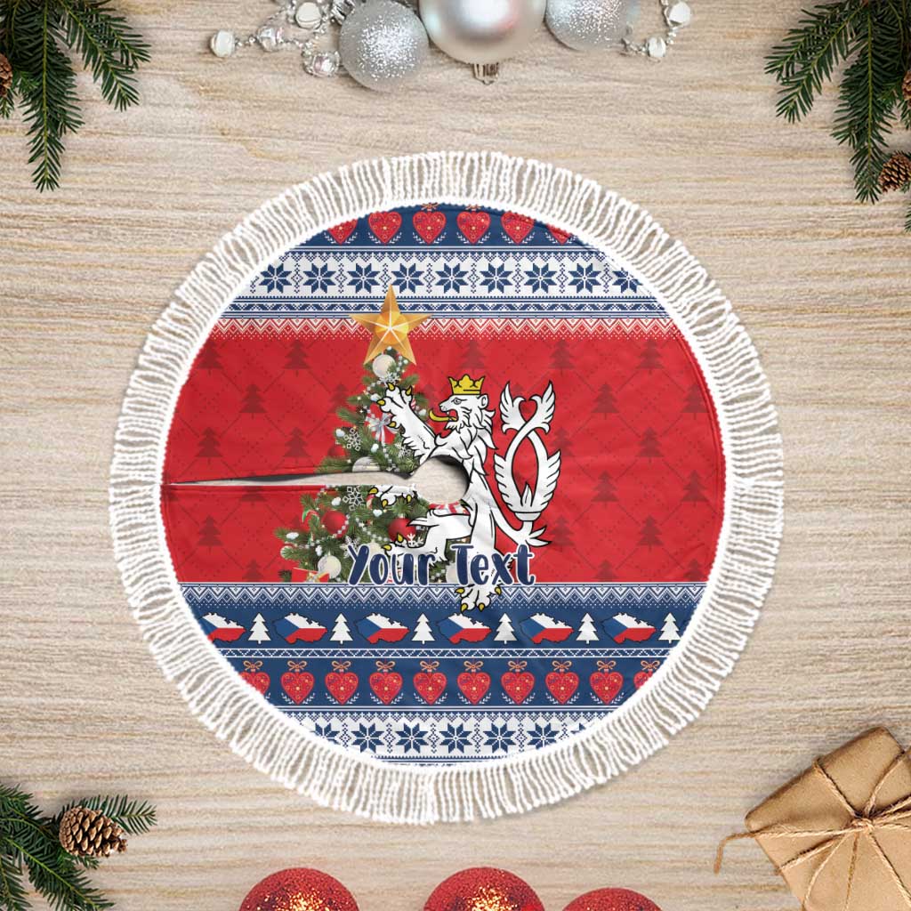 Czech Republic Christmas Personalized Tree Skirt Vesele Vanoce - Wonder Print Shop
