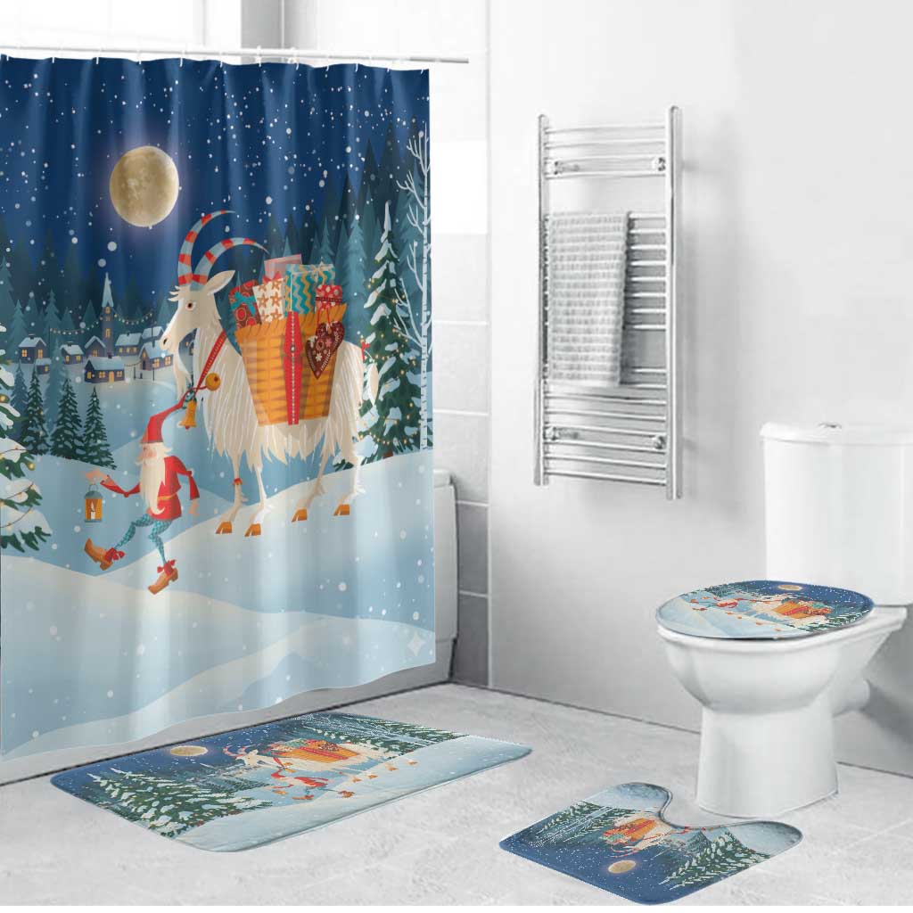 Sweden christmas Bathroom Set Scandinavian Tomte and Yule Goat Christmas - Wonder Print Shop
