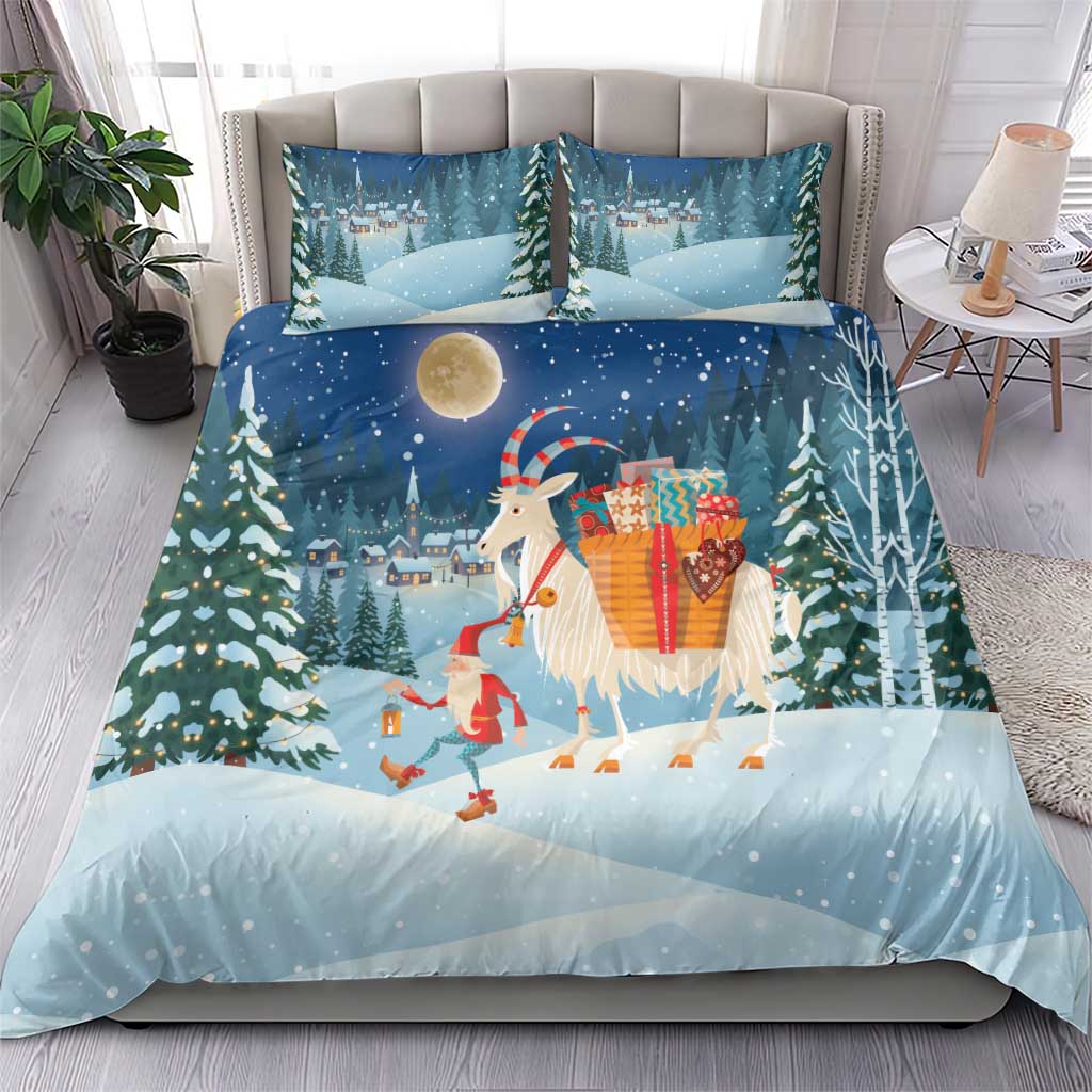 Sweden christmas Bedding Set Scandinavian Tomte and Yule Goat Christmas - Wonder Print Shop