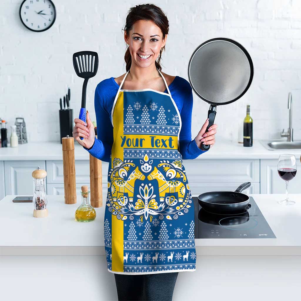 Sweden Christmas Personalized Apron Dala Horse God Jul - Wonder Print Shop