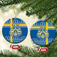 Sweden Christmas Personalized Ceramic Ornament Dala Horse God Jul - Wonder Print Shop