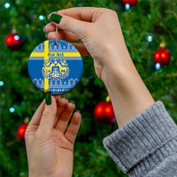 Sweden Christmas Personalized Ceramic Ornament Dala Horse God Jul - Wonder Print Shop