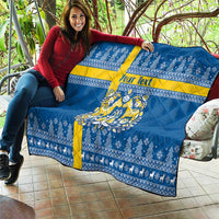 Sweden Christmas Personalized Quilt Dala Horse God Jul - Wonder Print Shop