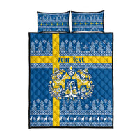 Sweden Christmas Personalized Quilt Bed Set Dala Horse God Jul - Wonder Print Shop