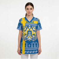 Sweden Christmas Personalized Scrub Top Dala Horse God Jul - Wonder Print Shop