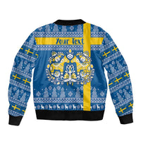 Sweden Christmas Personalized Sleeve Zip Bomber Jacket Dala Horse God Jul - Wonder Print Shop