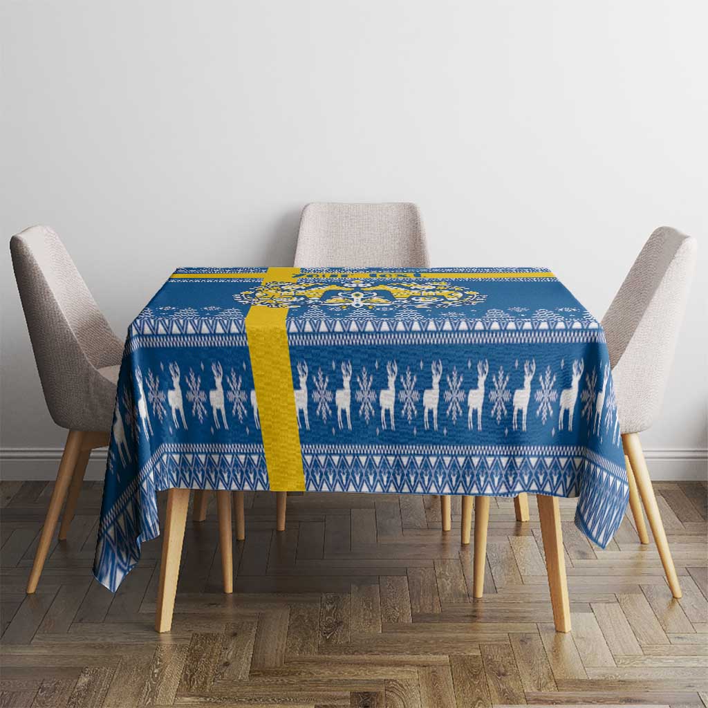 Sweden Christmas Personalized Tablecloth Dala Horse God Jul - Wonder Print Shop