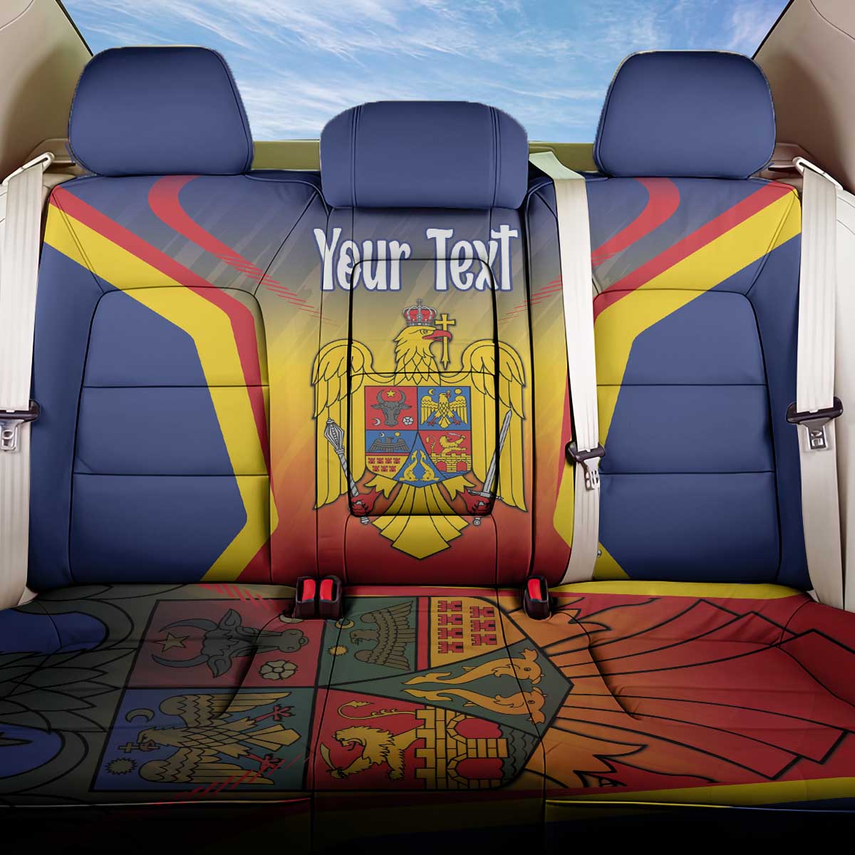 Personalized Romania Unification Day Back Car Seat Cover Ziua Marii Uniri Since 1918 Dynamic Style - Wonder Print Shop