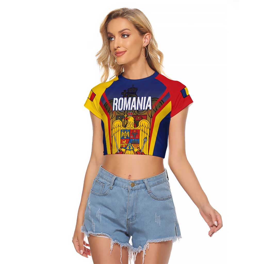 Personalized Romania Unification Day Raglan Cropped T Shirt Ziua Marii Uniri Since 1918 Dynamic Style - Wonder Print Shop