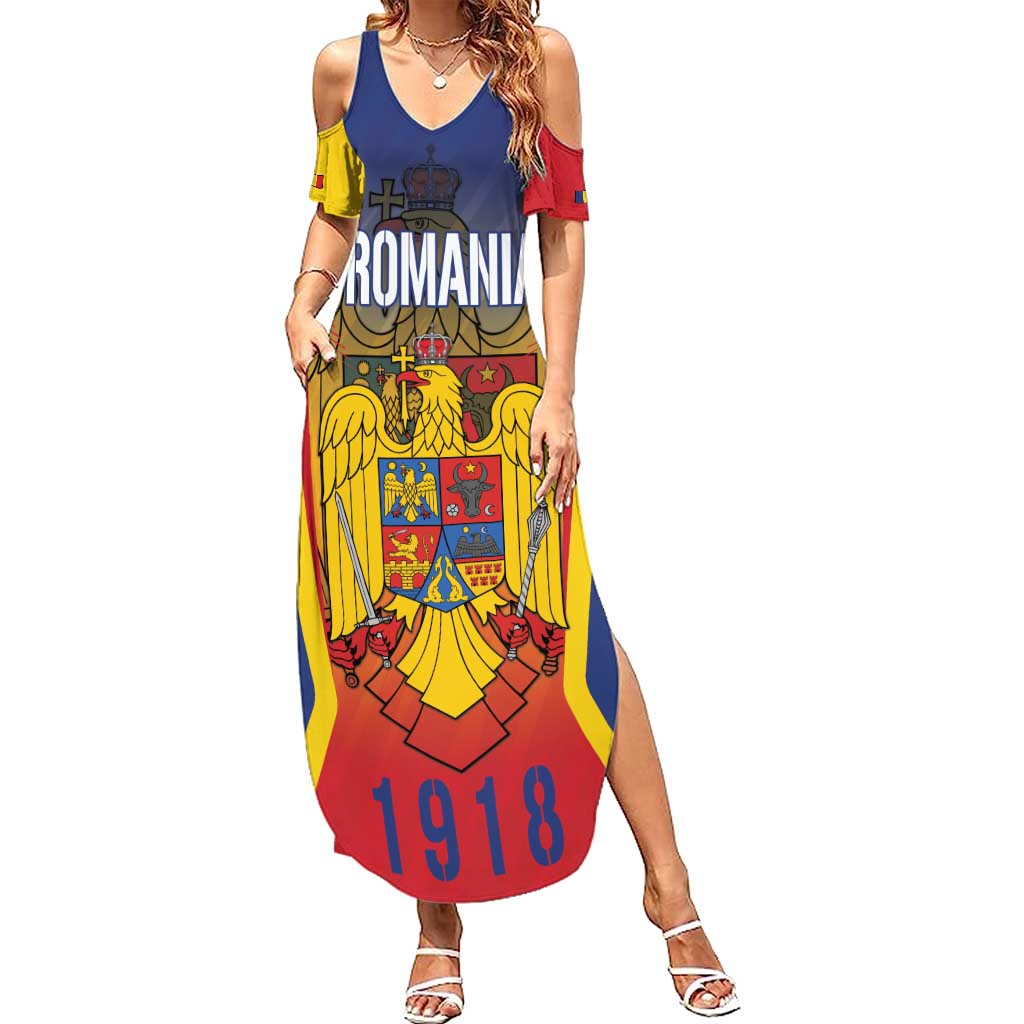 Personalized Romania Unification Day Summer Maxi Dress Ziua Marii Uniri Since 1918 Dynamic Style - Wonder Print Shop