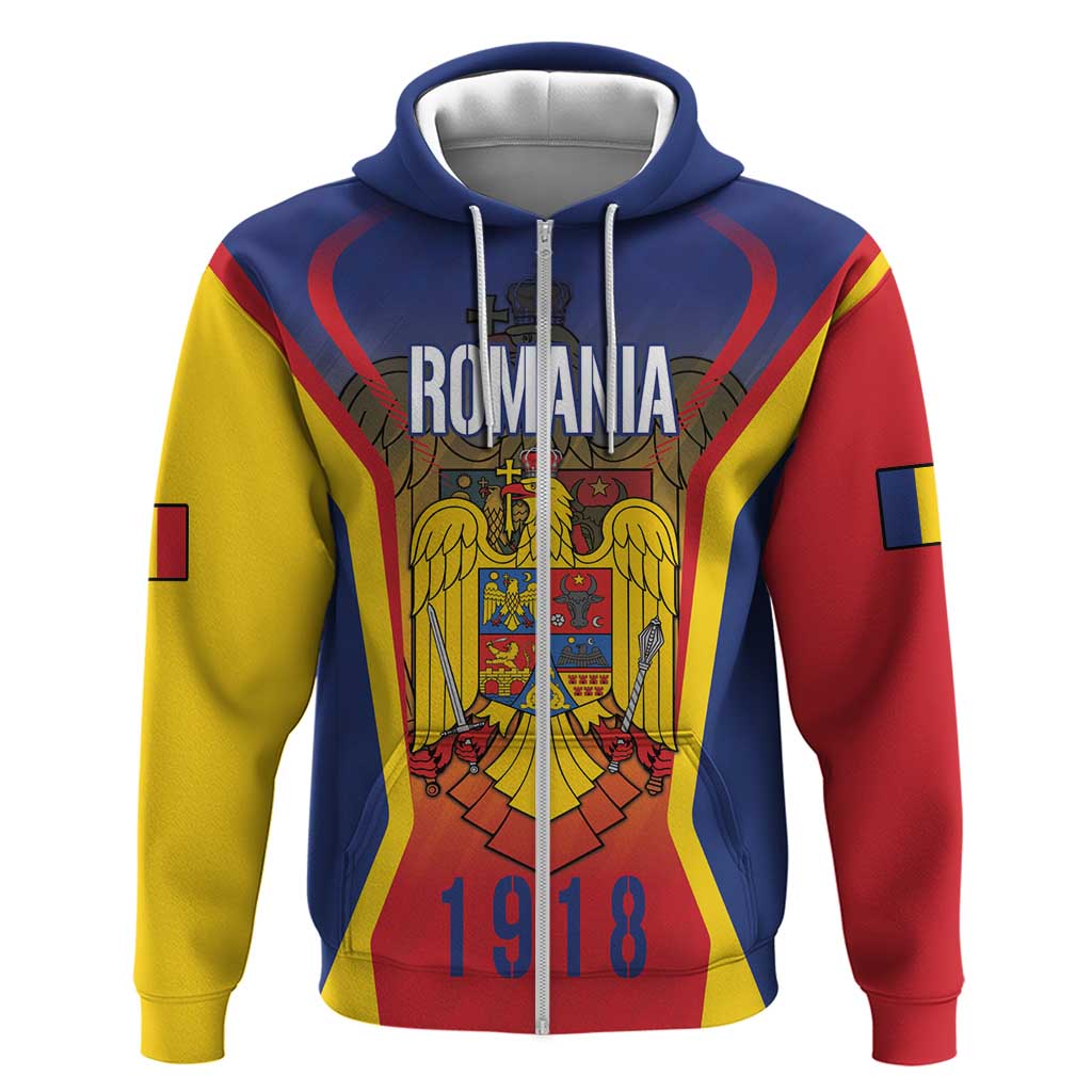 Personalized Romania Unification Day Zip Hoodie Ziua Marii Uniri Since 1918 Dynamic Style - Wonder Print Shop