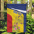 Personalized Romania Great White Pelican Garden Flag With Rosa Canina - Wonder Print Shop