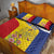 Personalized Romania Great White Pelican Quilt Bed Set With Rosa Canina - Wonder Print Shop