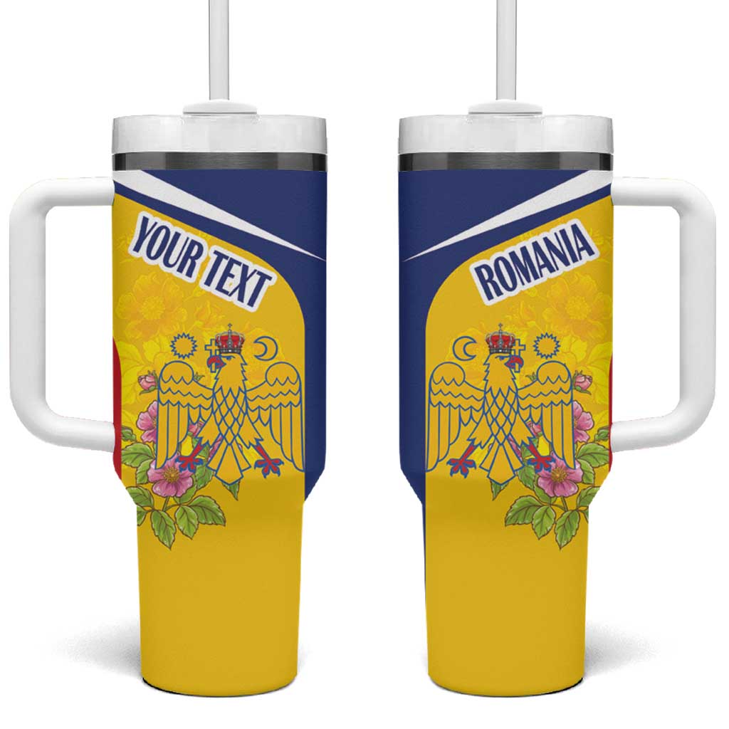 Personalized Romania Great White Pelican Tumbler With Handle With Rosa Canina - Wonder Print Shop