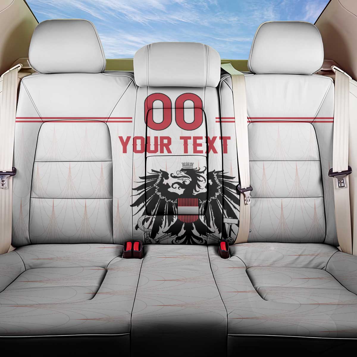 Custom Austria Football Back Car Seat Cover Das Team Go Champions