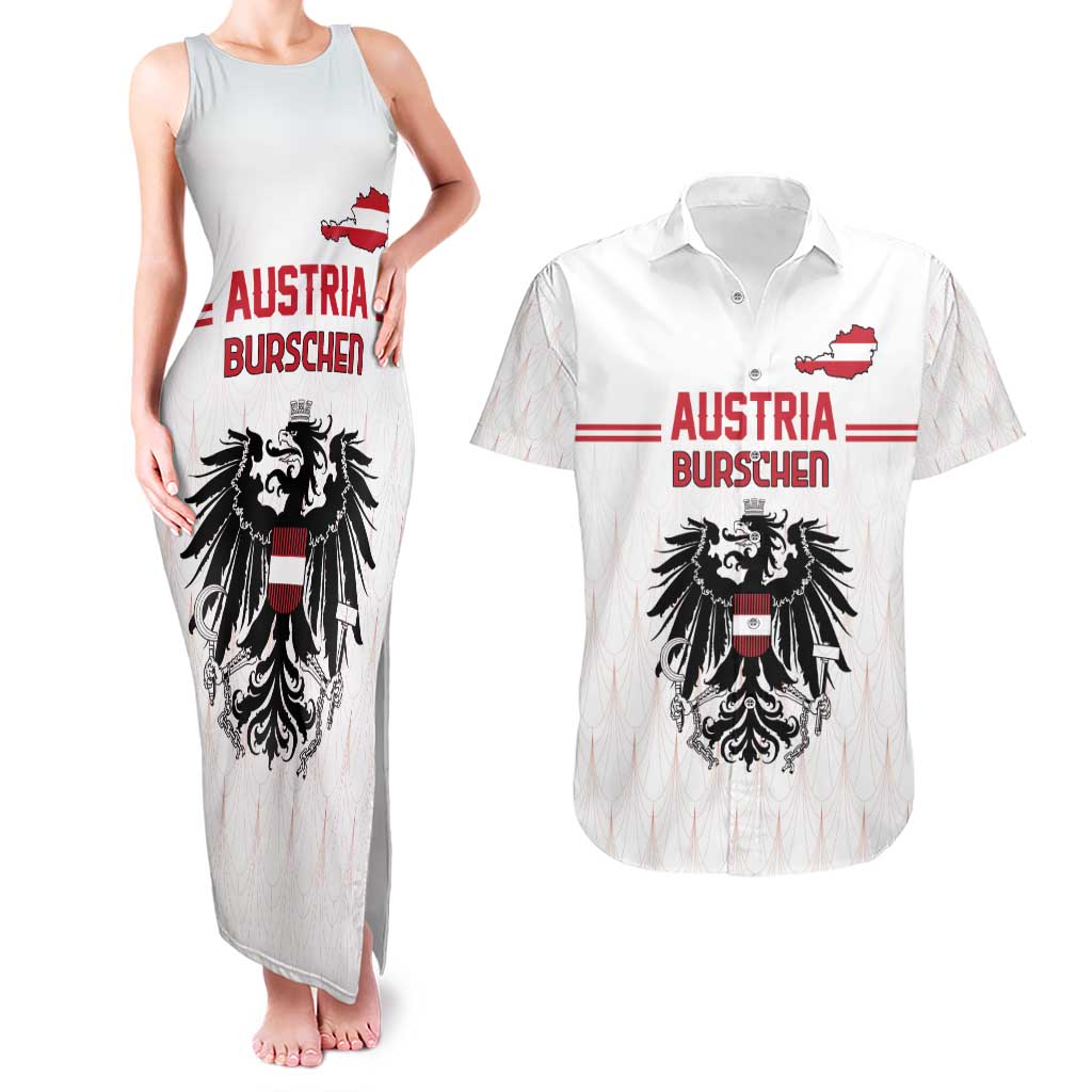 Custom Austria Football Couples Matching Tank Maxi Dress and Hawaiian Shirt Das Team Go Champions