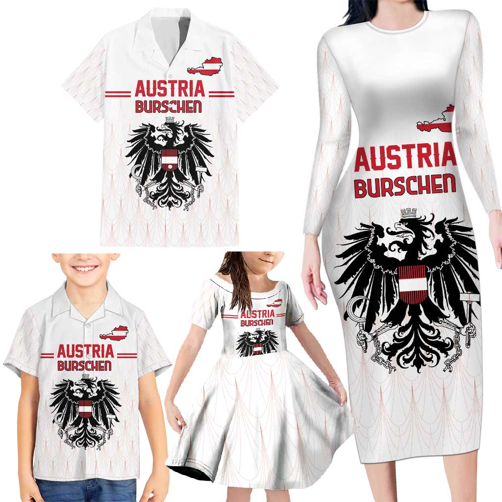 Custom Austria Football Family Matching Long Sleeve Bodycon Dress and Hawaiian Shirt Das Team Go Champions