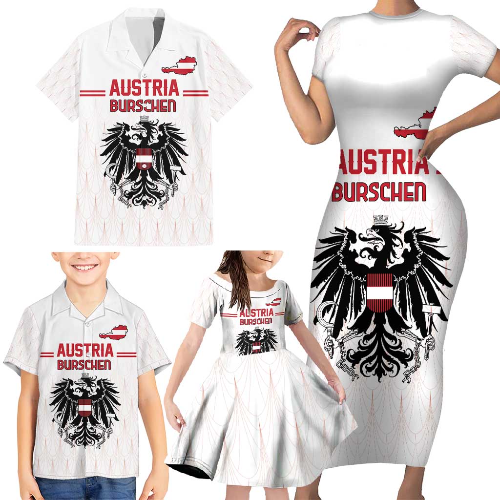 Custom Austria Football Family Matching Short Sleeve Bodycon Dress and Hawaiian Shirt Das Team Go Champions