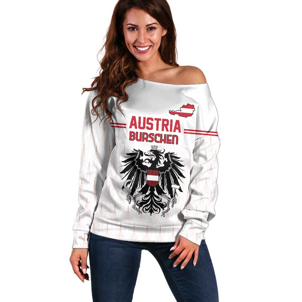 Custom Austria Football Off Shoulder Sweater Das Team Go Champions