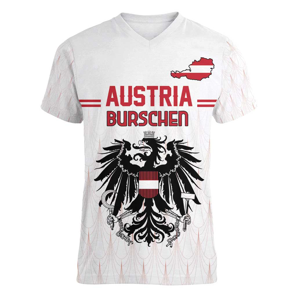 Custom Austria Football Women V-Neck T-Shirt Das Team Go Champions