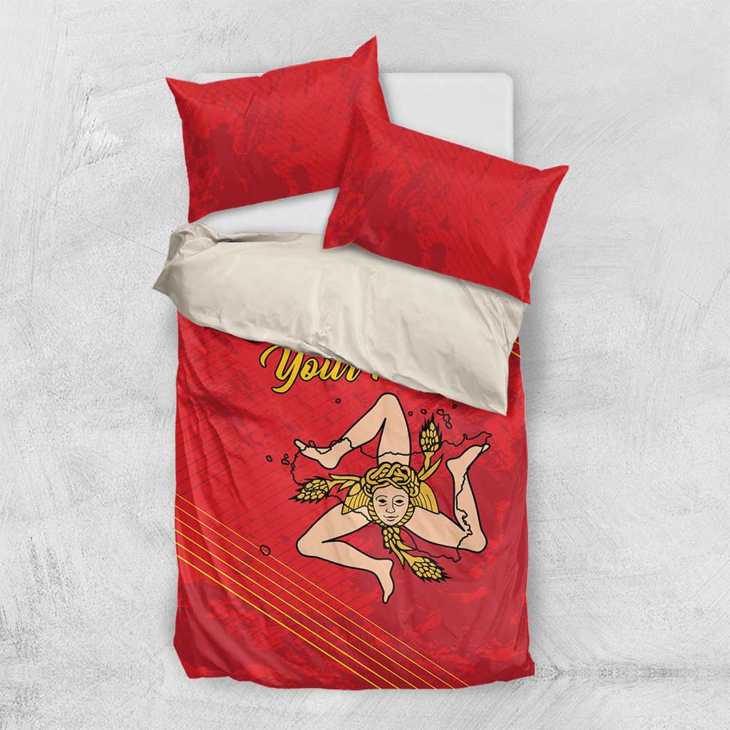 Personalized Bandiera della Sicilia Bedding Set Sporty Style