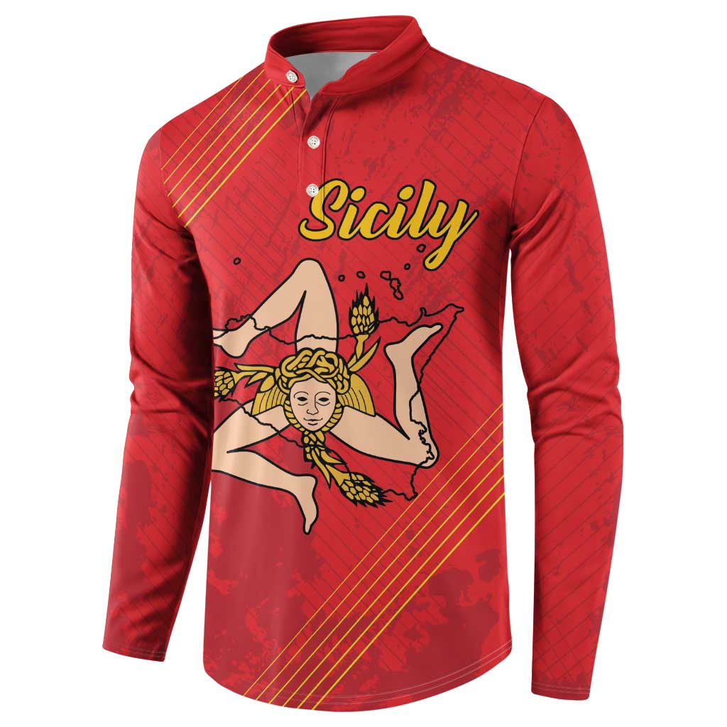 Personalized Bandiera della Sicilia Button Sweatshirt Sporty Style