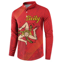Personalized Bandiera della Sicilia Button Sweatshirt Sporty Style