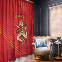 Personalized Bandiera della Sicilia Window Curtain Sporty Style