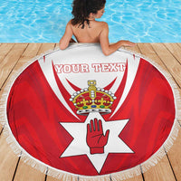 Personalized Northern Ireland Beach Blanket Coat Of Arms With Map