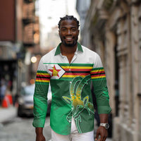 Zimbabwe Rugby Personalized Long Sleeve Button Shirt Charging Sables Spirit