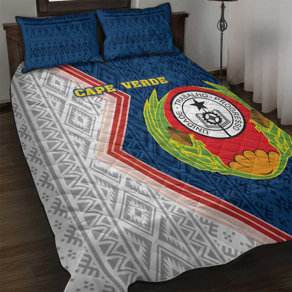 Cape Verde Quilt Bed Set Verde Coat Of Arms And Pattern - Wonder Print Shop