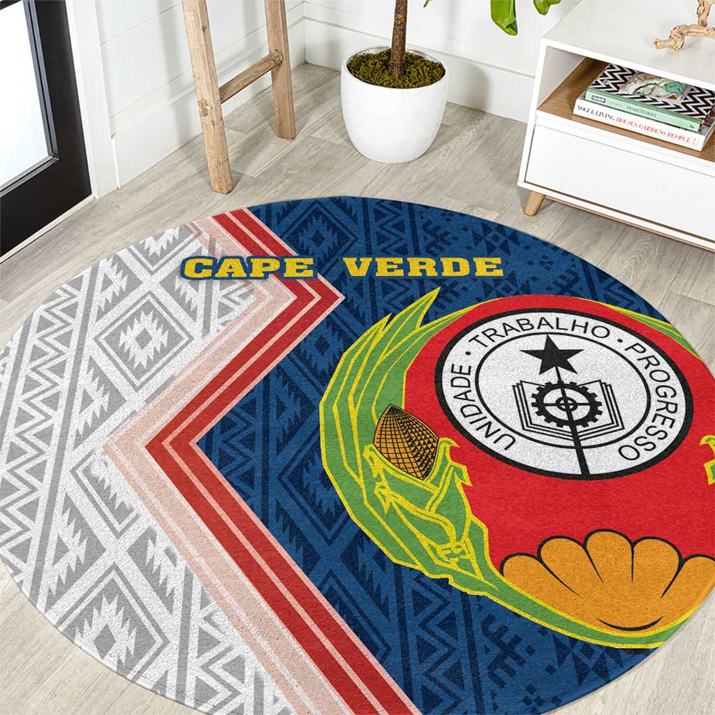 Cape Verde Round Carpet Verde Coat Of Arms And Pattern