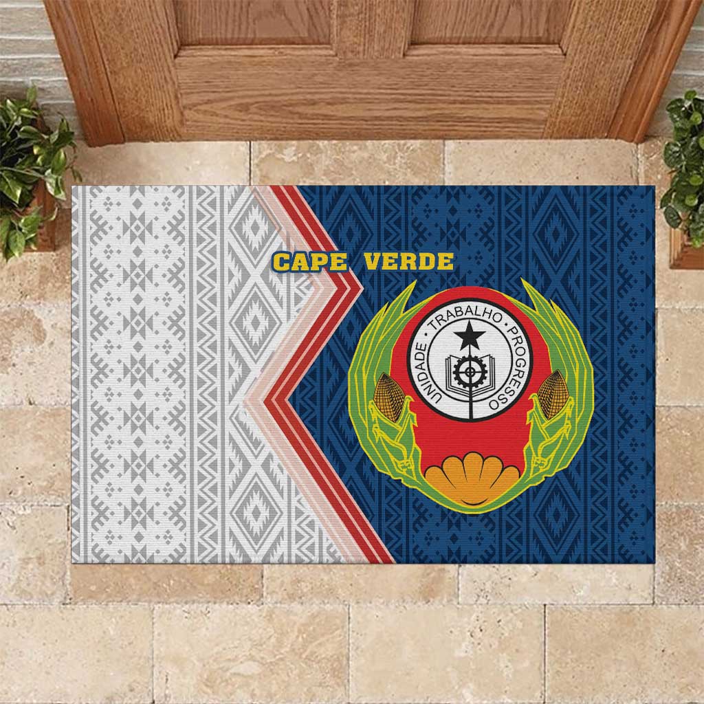 Cape Verde Rubber Doormat Verde Coat Of Arms And Pattern - Wonder Print Shop