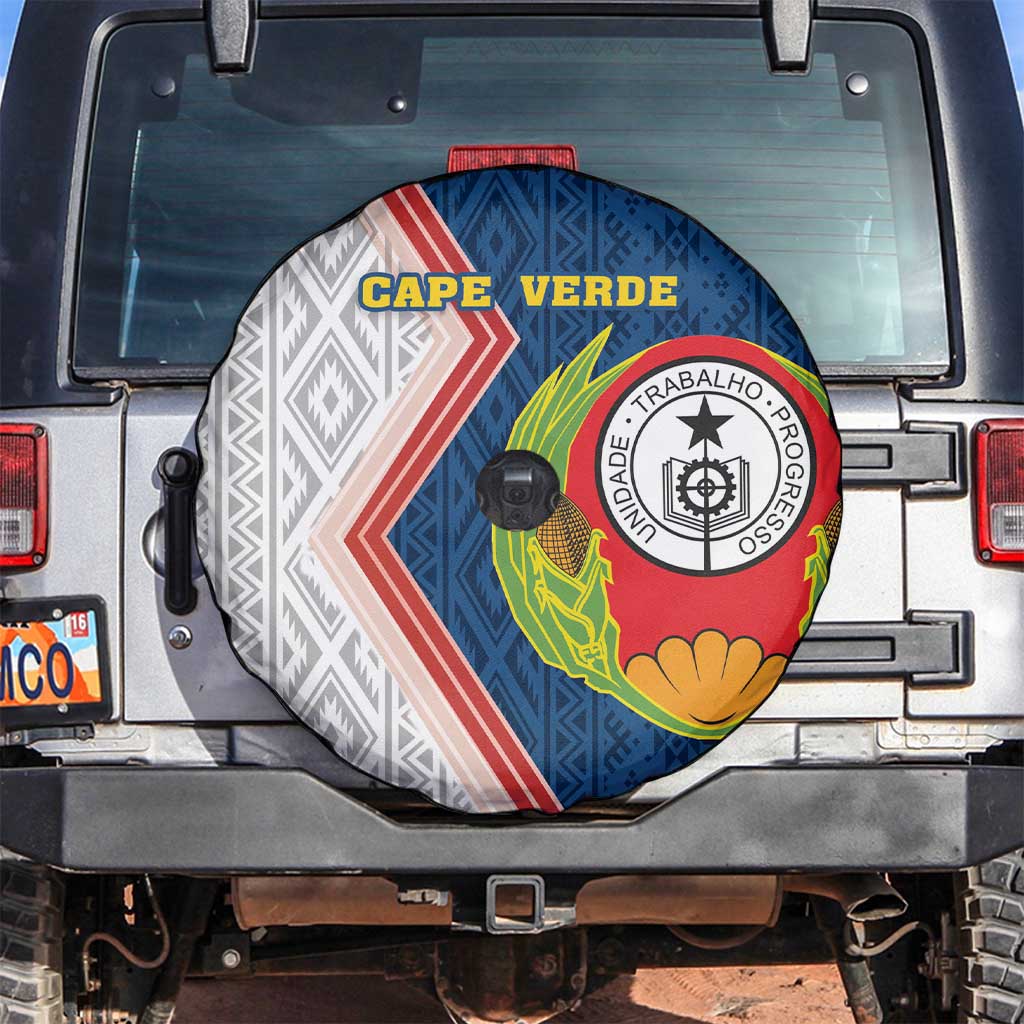 Cape Verde Spare Tire Cover Verde Coat Of Arms And Pattern - Wonder Print Shop