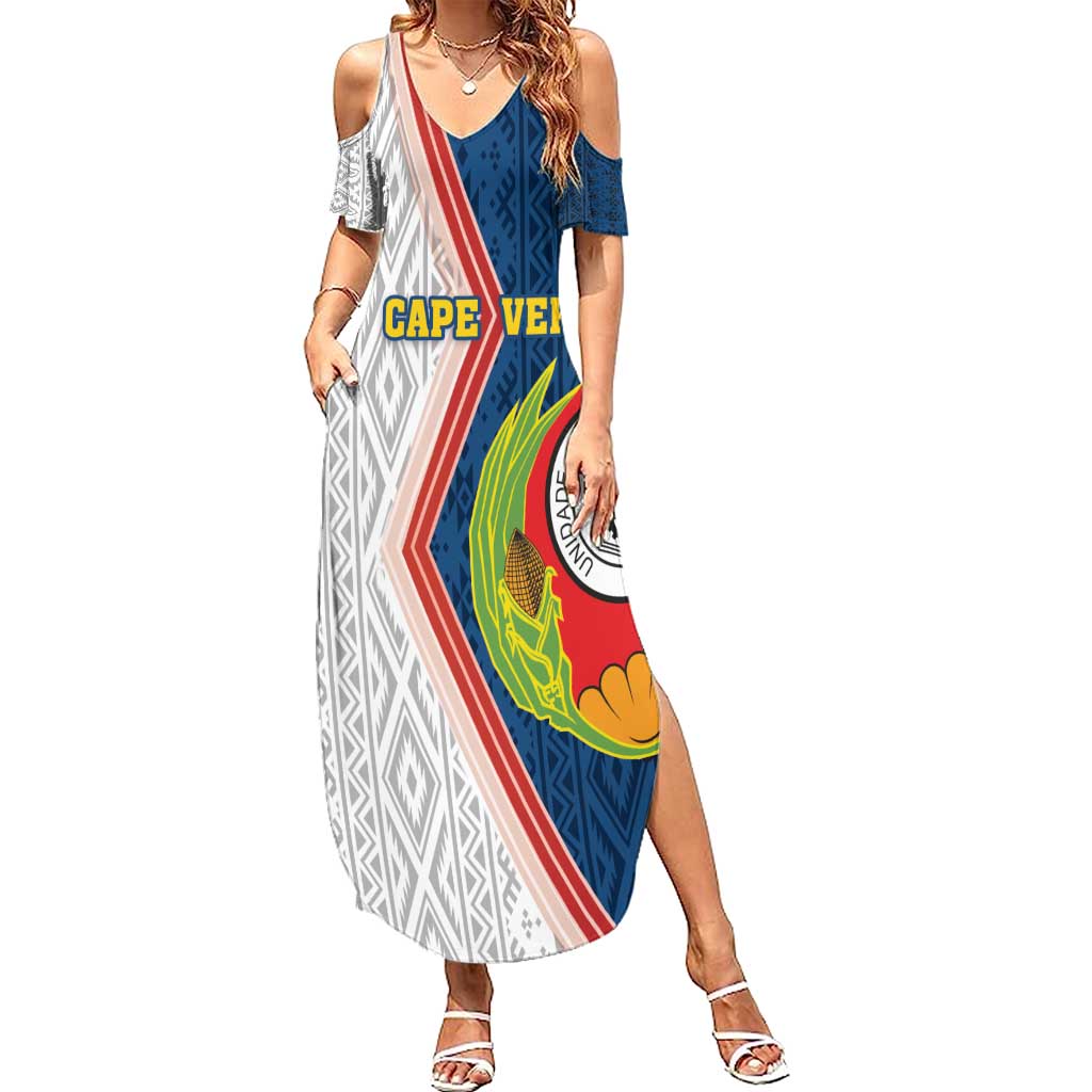 Cape Verde Summer Maxi Dress Verde Coat Of Arms And Pattern - Wonder Print Shop