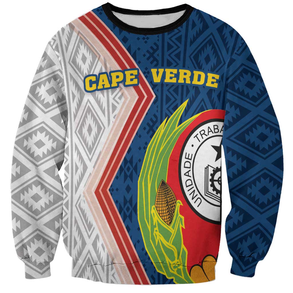 Cape Verde Sweatshirt Verde Coat Of Arms And Pattern - Wonder Print Shop