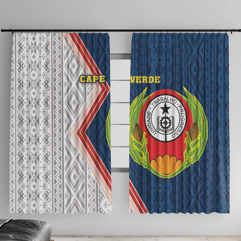 Cape Verde Window Curtain Verde Coat Of Arms And Pattern - Wonder Print Shop