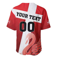 Red football baseball jersey with white chest panel, YOUR TEXT, and large 00 print
