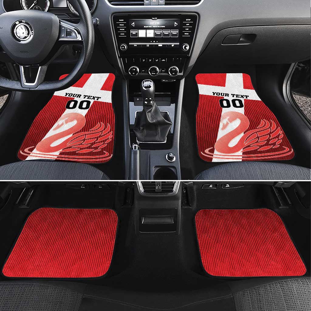 Custom Denmark Football Car Mats Mute Swan - Wonder Print Shop