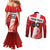 Custom Denmark Football Couples Matching Mermaid Dress and Long Sleeve Button Shirt Mute Swan